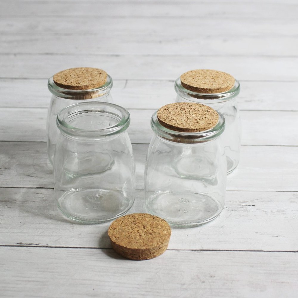 Decorative Glass Mason Jars Cork Lids Farmhouse Spice Craft Storage